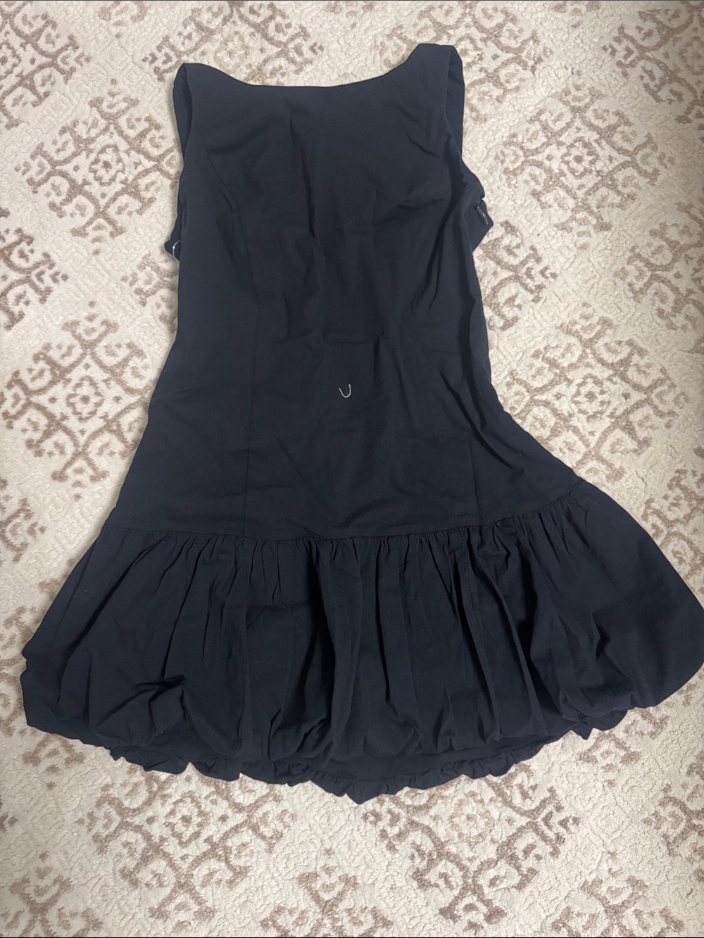 Abercrombie & Fitch Black Sleeveless Ruffle-Hem Mini Dress